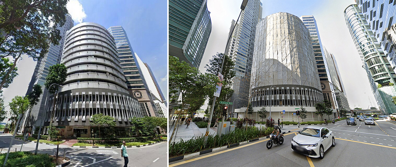 Anson Centre before closing, and during demolition